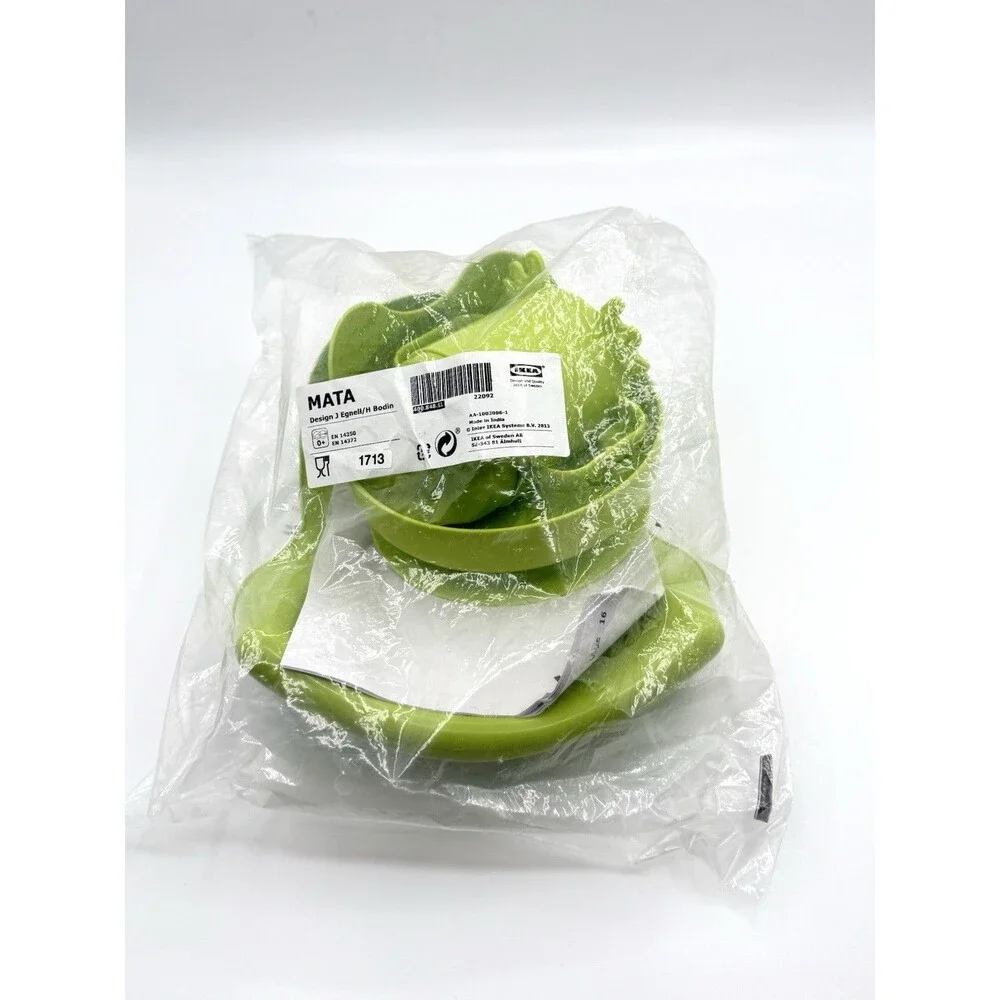 IKEA Children's Kids Green Frog MATA 4 PC Dinnerware Dish Set NEW‎